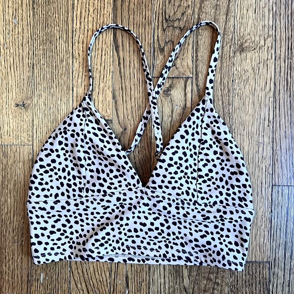 H&M leopard Bikini Sports Bra with Adjustable Straps. Size S.